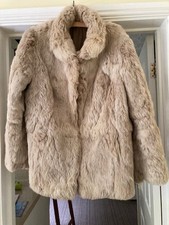 Vintage Beige Real Rabbit Fur Jacket 38/40" Chest. Size 14/16?