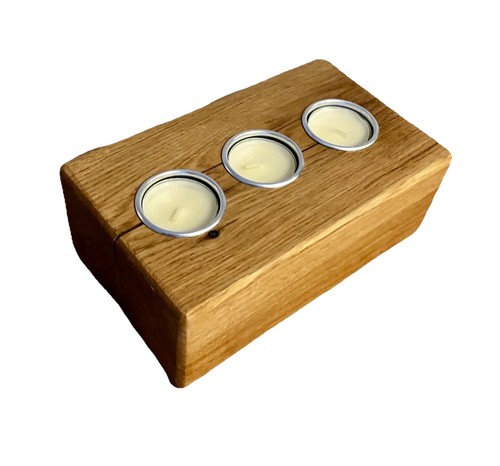 Oak tea light candle holders - ,