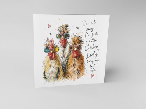 Crazy chicken lady greeting