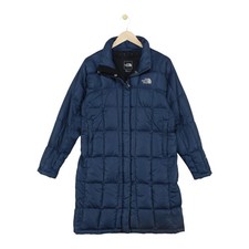 North Face 600 Down Parka Coat Womens Size M Blue Quilted Insulated Winter