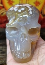 Large Hand Carved Flower Agate