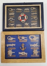 Framed Nautical Knot Display Bundle Maritime Decor with Anchor & Lifebuoy