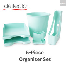 Desk Organiser Set – Trays File Holder Pen Tidy Waste Bin - Stationery Storage