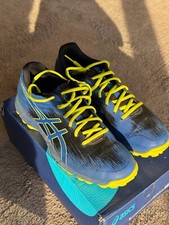 Asics Gel Hockey Typhoon 3 Blue & Neon Yellow - Size 6.5UK - Excellent Condition