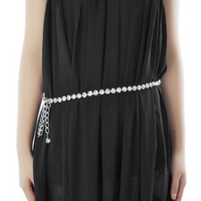 Silver Diamante Chain Waist