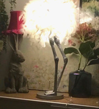 Table Lamp Bird Legs Large Silver Base (Shade Not Included) Ex Display RRP£150