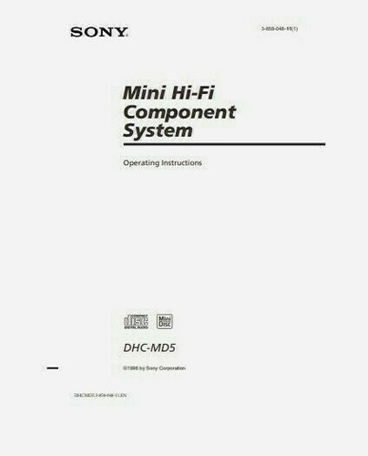 Sony dhc md5 music - -, hifi