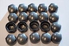 NEW GENUINE SKODA RAPID 17mm WHEEL NUT BOLT COVERS LOCKING CAPS ROUND