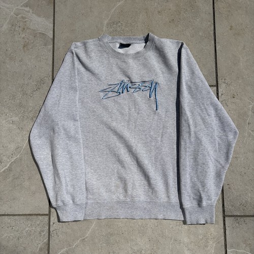 Stussy grey embroidered logo - stussy,