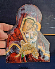 LIMOGES ON COPPER VIRGIN ENAMEL OF KAZAN ENAMEL COPPER STYLE RUSSIAN ICON EP.1950