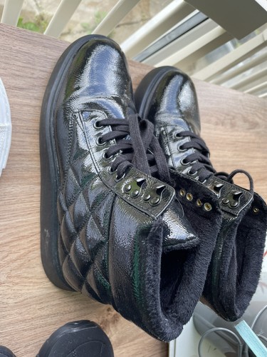 Black chunky boots - &,