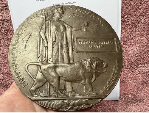Ww1 medal death plaque - ww1,