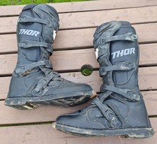 Thor Blitz XP MX Motocross Boots - Black/Grey - Size UK 10 - Well Used