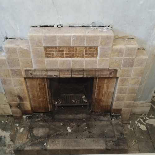 1930s art deco fireplace with - art,