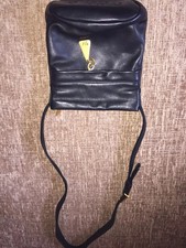 Americana by Sharif Black Gold Leather Crossbody Handbag Bag Purse Hobo Satchel