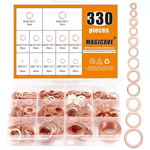 330 pcs copper washers - copper,