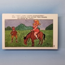 Saucy Comic Postcard 1978 Pony Ride Blonde Boobs Jodphurs Sapphire QUIP