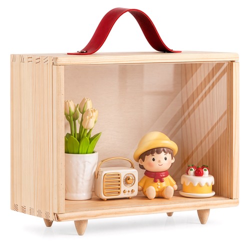 Wooden display box with - display,