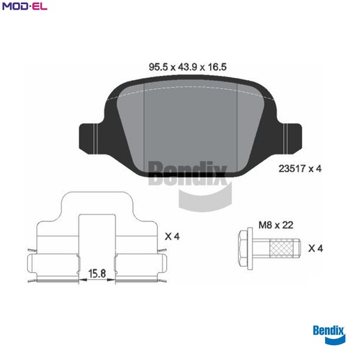 Brake pad set disc - set,