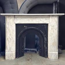 Antique White Marble Fireplace
