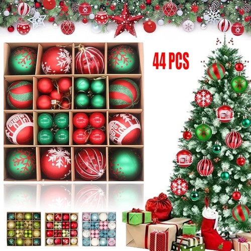 44pcs large christmas baubles - large,