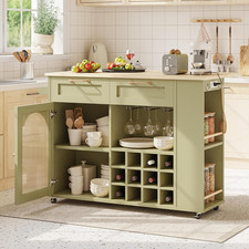 Green Rolling Kitchen Island
