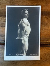Postcard A Pitts by Rotary weight lifting wrestler muscle body builder