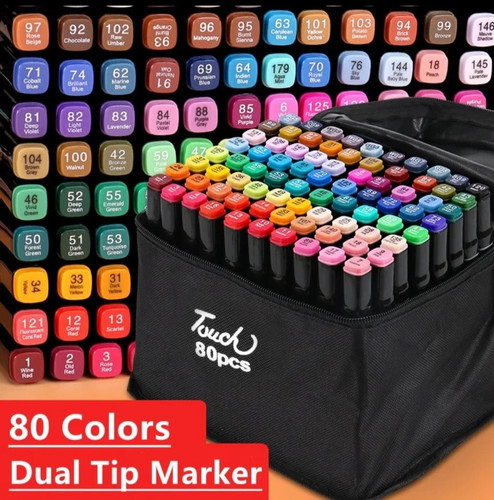 80pc colouring pens dual tip - pens,