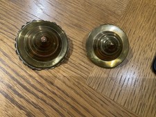 2 Vintage Antique Brass Bridle Rosettes