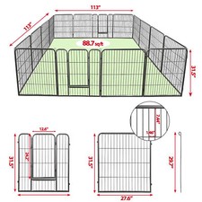 16 Panels 32Inch Dog Pen