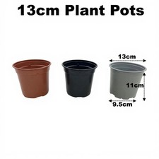 13cm Plant Pots 1 Litre Plastic Tall Deep Full Nursery Flower Pot 5" Seedling