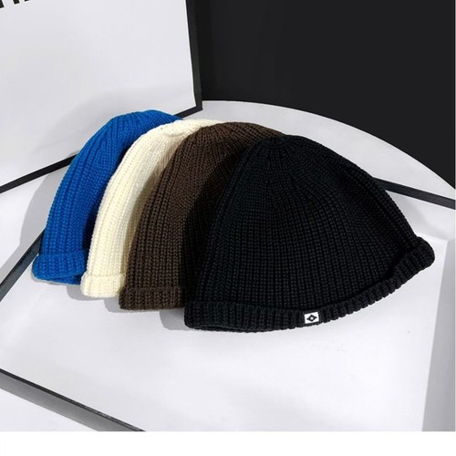 Warm mens knit beanie wool - mens,