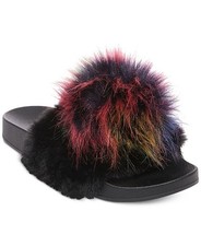 Steve Madden Womens Spiral Slide Sandal Pool Black Multi Size 8 NEW