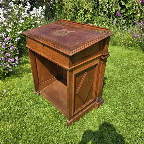Antique oak carved podium - carved,