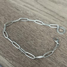 Thomas Sabo Paper Chain Charm Carrier Bracelet Size 17 Cm , Hallmarked