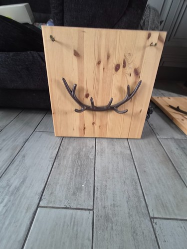 Rustic wooden stag - stag, antler