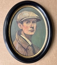 Black Oval Picture Frame Ebonised Antique Style 8” X 6” Lowry Self Portrait