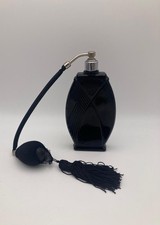 Vintage French Black Glass Art Deco Atomizer Perfume Bottle