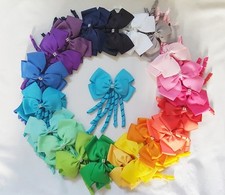 Bow hair Clips pin Diamond alligator Diamante Clip with long tails 