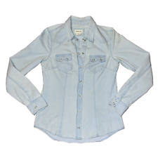 H&M Light Blue Denim Semi-Fitted Long Sleeve Shirt in UK 8 *exc cond*