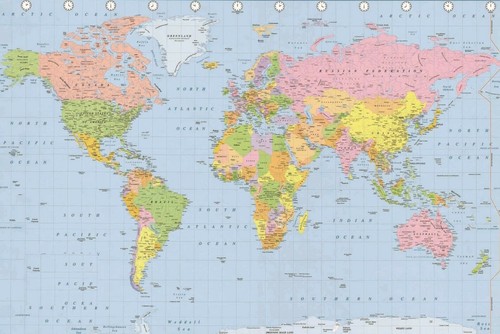 World map poster - world, atlas