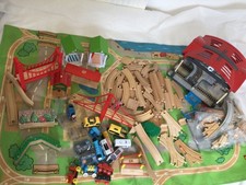Brio Train Set & Compatibles Bundle wooden Pieces, track  & large playmat Thomas