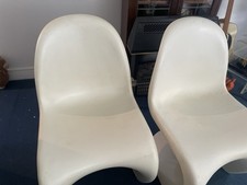 Verner Panton Vitara Chairs Plastic Pair. Mid Century Modern