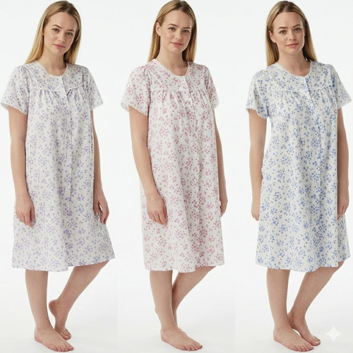 Ladies floral nightdress short - nightdress,