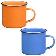 2pk Enamel Camping Mugs Retro
