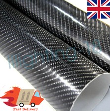 7DM Carbon Fibre Vinyl Wrap (Air/Bubble Free) Black Gloss Glossy 12"x60"