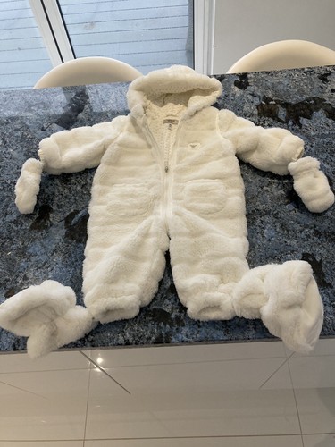 White armani baby snowsuit - white, 6