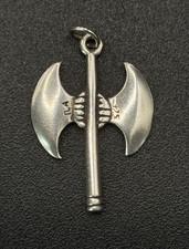 Vintage Sterling Silver Double Axe Head Pendant