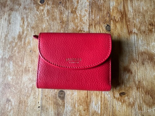 Osprey red leather purse - leather, zip