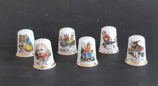 Collection of 6 Finsbury Bone China Nursery Rhyme Thimbles